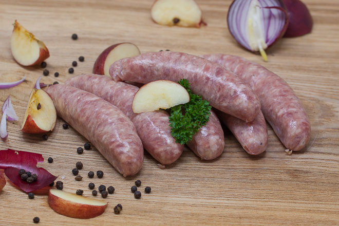 Pork & apple sausages